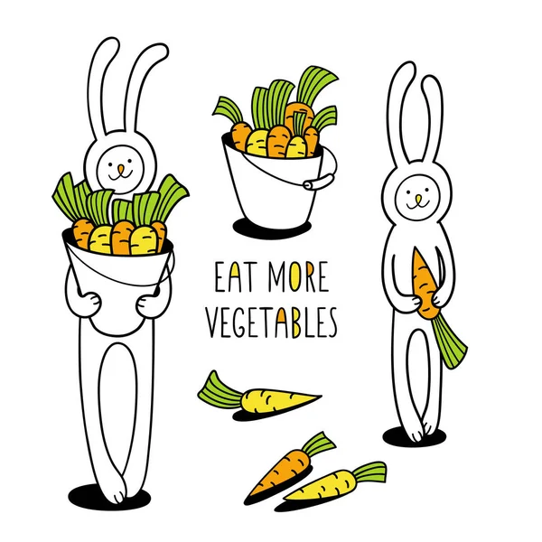 Coma más verduras — Vector de stock