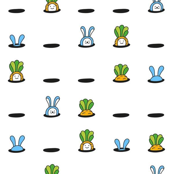 Bunny kaniner och minimorötter — Stock vektor