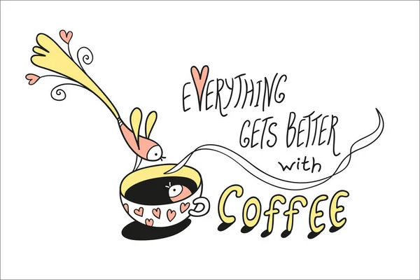 すべてはコーヒーと良く. — ストックベクタ