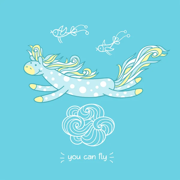 midilli ve komik kuşlar gökyüzünde uçuyor