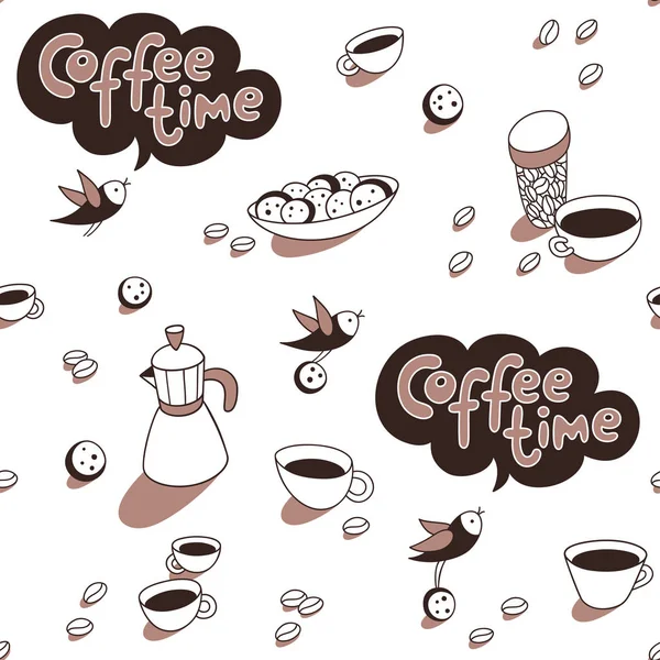 Kávé ideje. Csésze kávé — Stock Vector