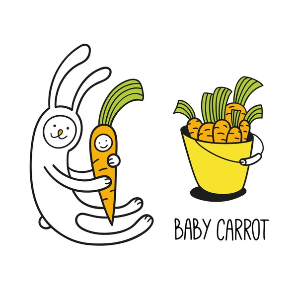 Кролики кролики і морква — стоковий вектор