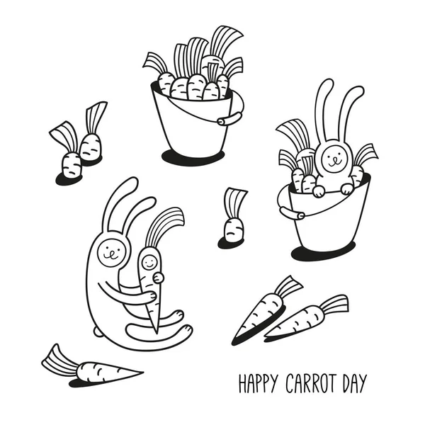 快乐胡萝卜一天 — 图库矢量图片
