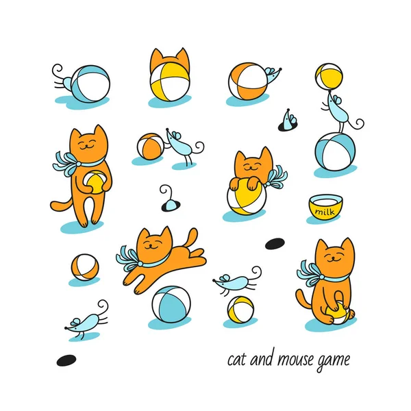 Gato y ratón juego . — Archivo Imágenes Vectoriales