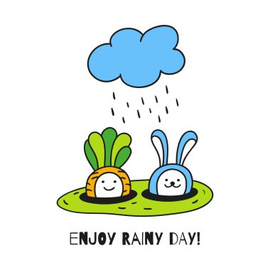 Bebek havuç ve küçük tavşan