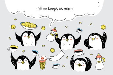 Komik penguen karakter kümesi 