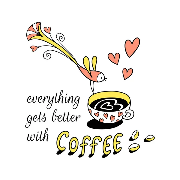 Tout va mieux avec le café — Image vectorielle