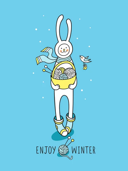 Cute enjoy winter gift card — Stock Vector