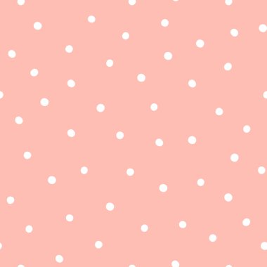 Sevimli polka noktaları pembe ve beyaz seamless modeli. 