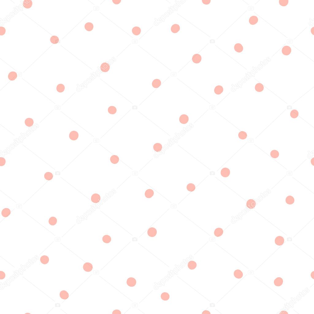 polka dots pink and white seamless pattern. 