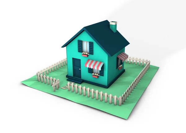 Модель будинку - 3D рендеринг Стокова Картинка