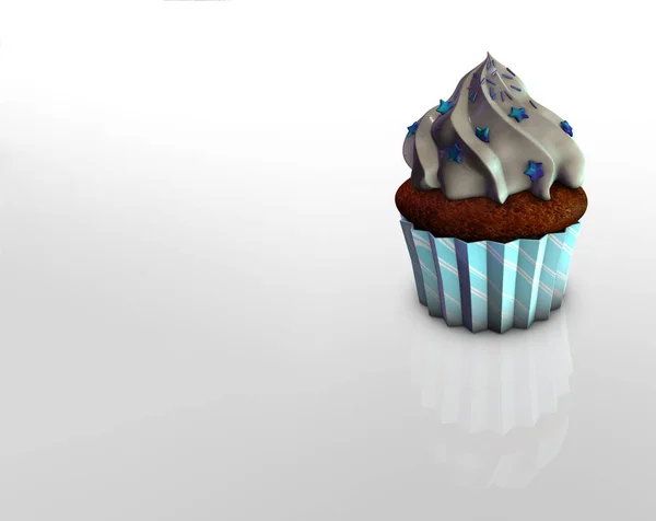 Ένα cupcake με αστέρια — Φωτογραφία Αρχείου