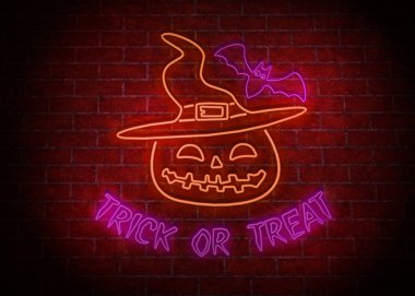 Cadılar Bayramı tabela neon ışık