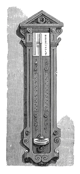 Барометр на стенде антикварной гравюры — стоковое фото