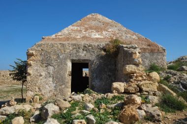 Ortaçağ surlarının Rethymno kale, Crete, Yunanistan