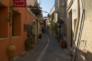 Bir sokak Rethymno, Crete, Yunanistan