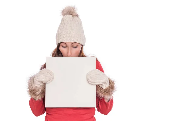 Advertising winter woman — Stock Photo, Image