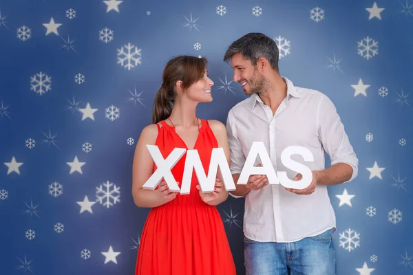 Xmas time paar — Stockfoto