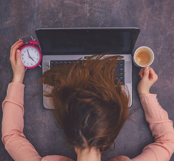 Mattina stanca svegliarsi — Foto Stock