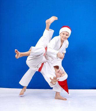 Judo atar eğitim çocuklar Noel Baba'nın kapaklar