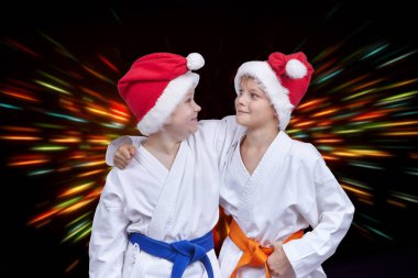 Çocuk karategi ve Noel Baba kapaklar