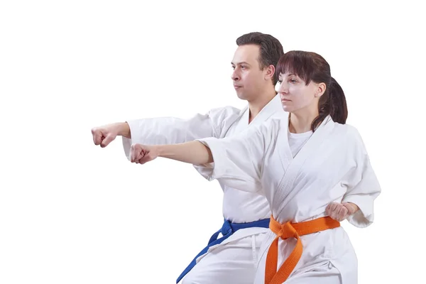Man och kvinna slår punch arm — Stockfoto