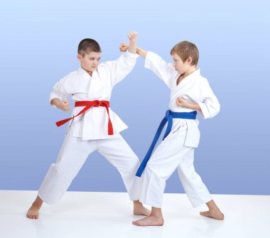 Eşleştirilmiş egzersiz karate çoğu eğitim iki erkek