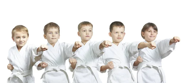 Children Hitting Punch White Background — Stock Photo, Image