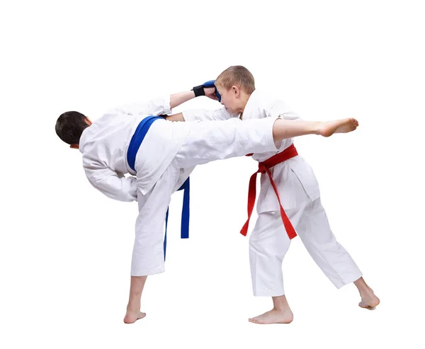 Children Athletes Beating Blows — Stock Photo, Image