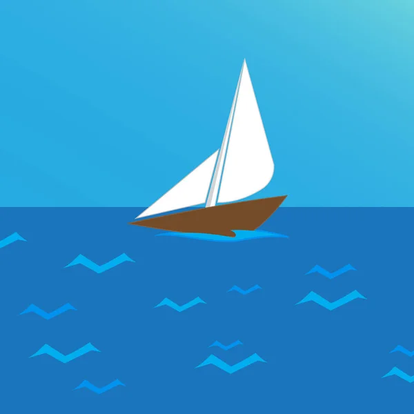 船在海的背景 — 图库矢量图片