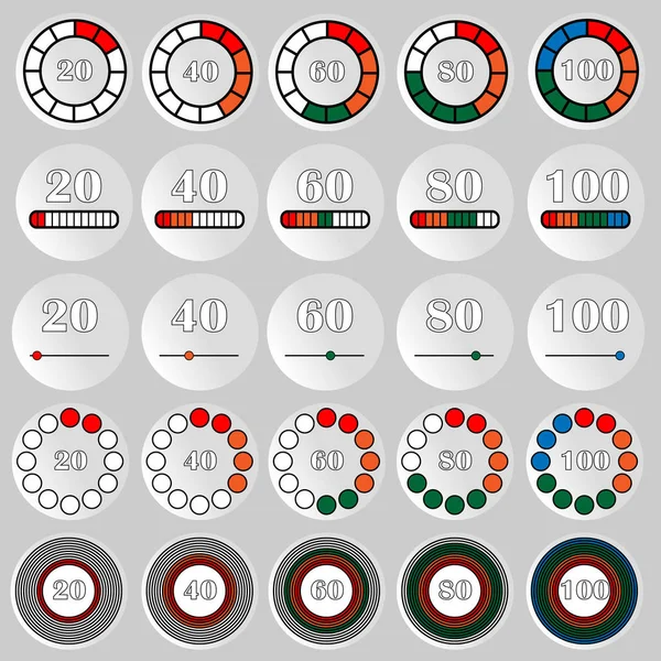 Conjunto Diferentes Indicadores Ilustração Vetor Eps10 — Vetor de Stock