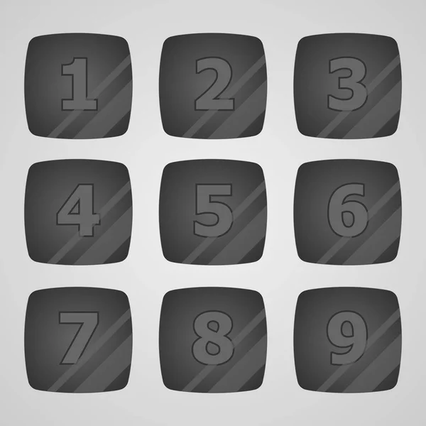 Reihe Von Symbolen Mit Zahlen Vektor Digitale Tasten Grau — Stockvektor