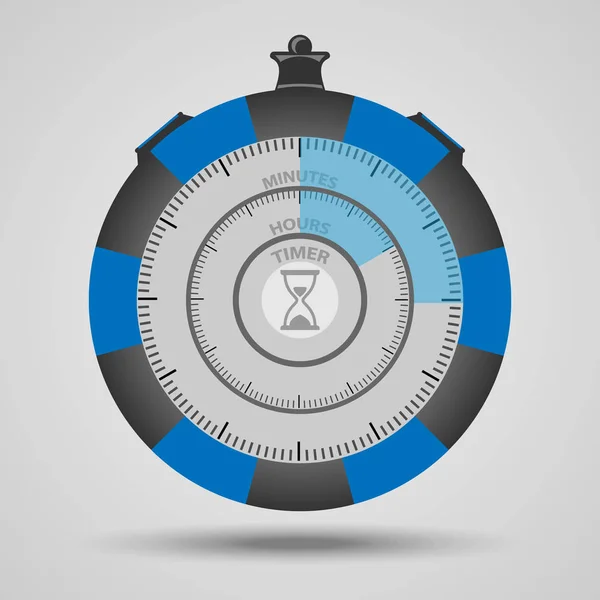有两个圆圈的向量计时器 应用程序的计时器分钟和小时 — 图库矢量图片