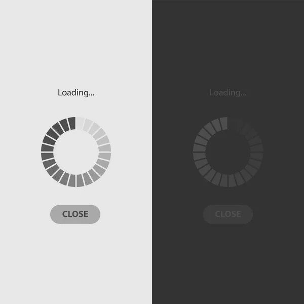 移动应用程序加载屏幕白色和黑色的风格 加载接口 — 图库矢量图片