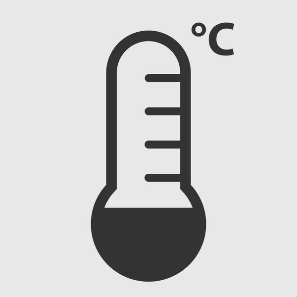 Temperatura Czarny Ikona Białym Tle Wektor Ikona — Wektor stockowy