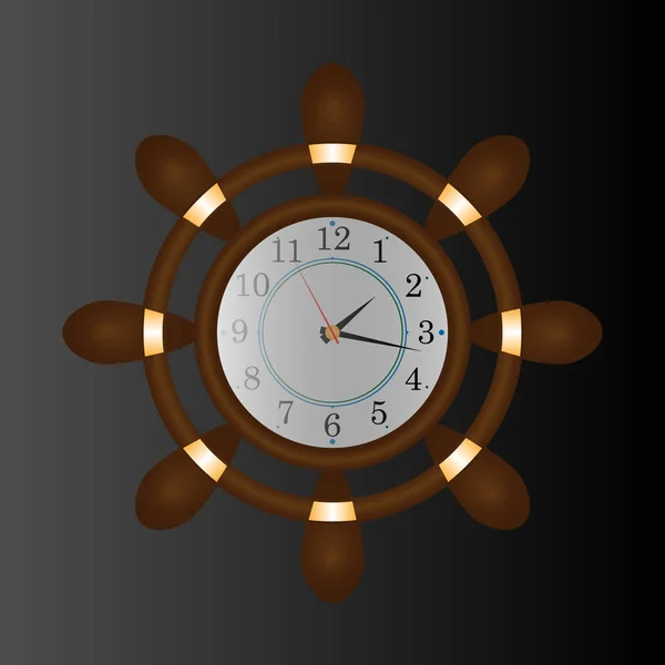 Horloge Forme Roue Horloge Vectorielle Sur Fond Noir — Image vectorielle