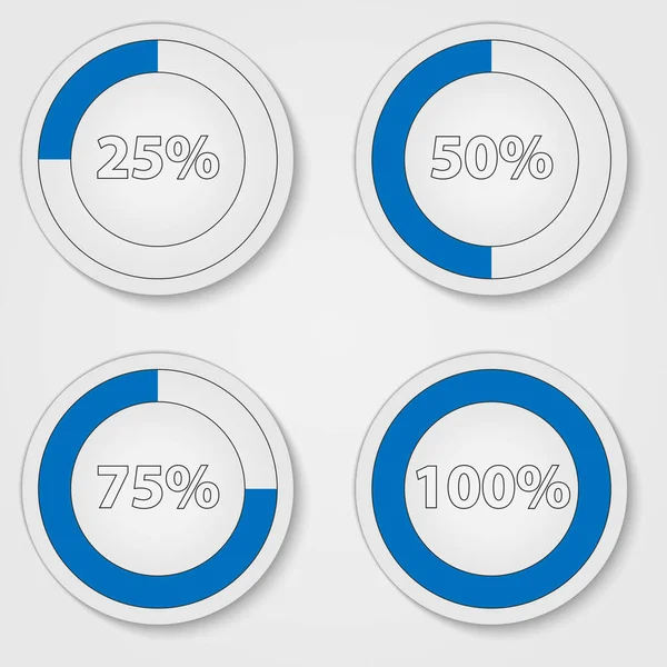 Cercle Bleu Chargement Information Pourcentage Infographies Vectorielles Graphique Circulaire Pourcentage — Image vectorielle