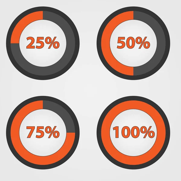 情報の読み込みのオレンジ色の円 割合ベクター インフォ グラフィック 割合円グラフ — ストックベクタ
