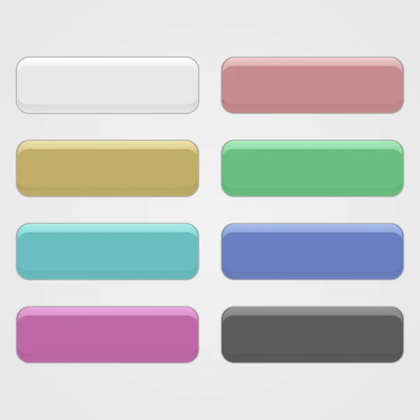 三维按钮的集合 向量接口元素 颜色按钮 — 图库矢量图片