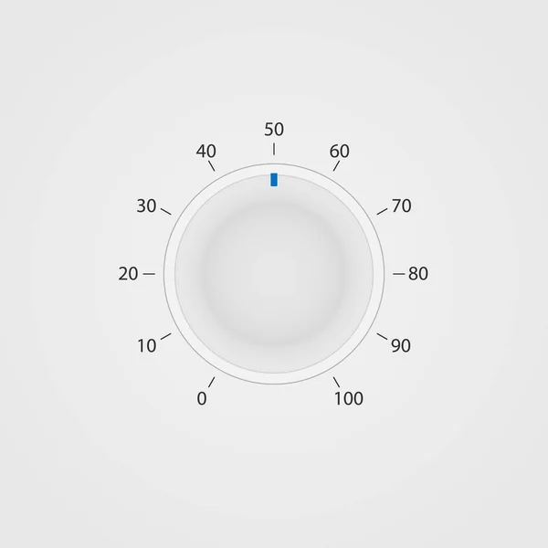 Wektor Biały Control Panel Bębnowej Obrócić Przełącznik Interfejs Stereofoniczny Tuner — Wektor stockowy