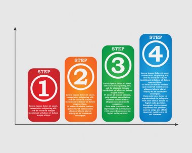 İş sunumu için şablon. Renk tablosu, dört steps.Infographic öğeleri.