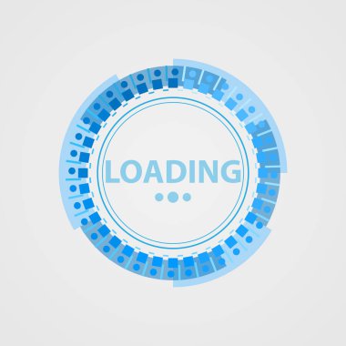 Dairesel yükleme işareti futuristik bir tarzda. Yükleme işlemi döngüsel simgesi. Degrade renk geçişini bir daire içinde. Görselleştirme için uygulamaları yükleme.
