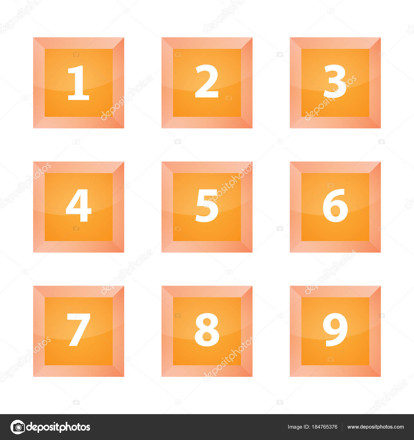 Number buttons. Кнопки числа. Цифры в оранжевом квадрате. Квадраты оранжевые по математике. Оранжевые числа значки.