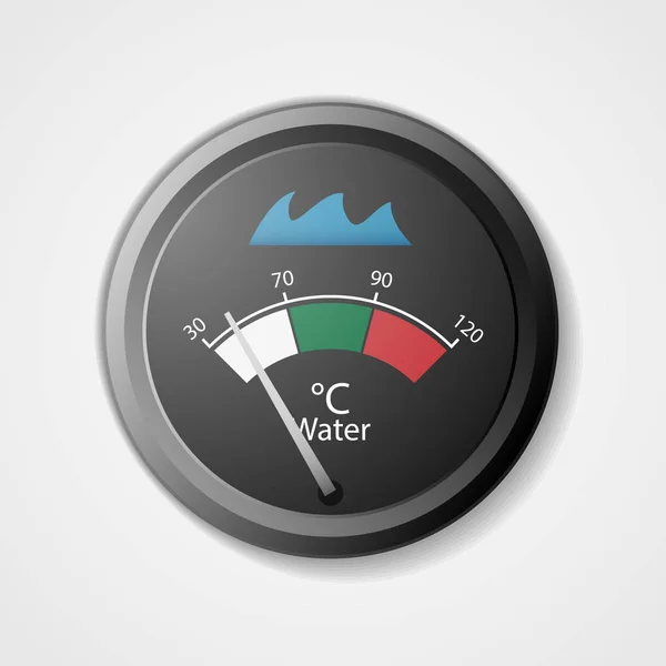 Termometr Okrągłe Wody Urządzenie Pomiaru Temperatury Wody — Wektor stockowy