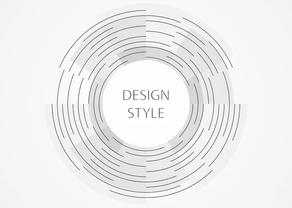 Élégante Bannière Rayures Noires Bannière Style Design Bannière Ronde Sur — Image vectorielle