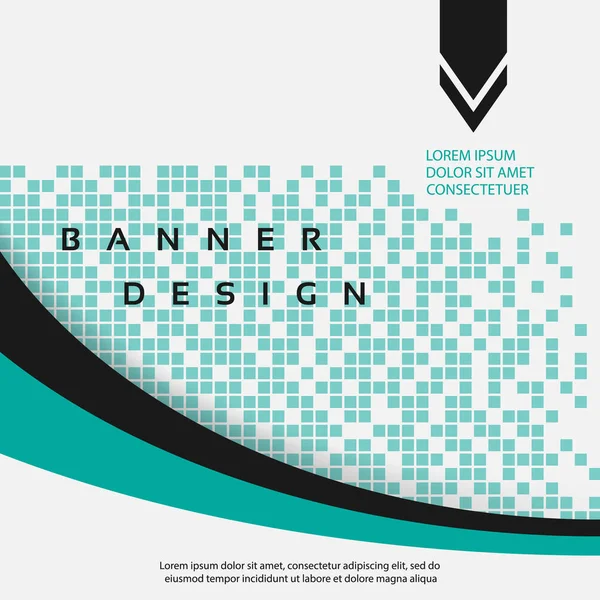Design Banner Quadrados Sobre Fundo Branco Vetor Estilizado Banner Ciano — Vetor de Stock