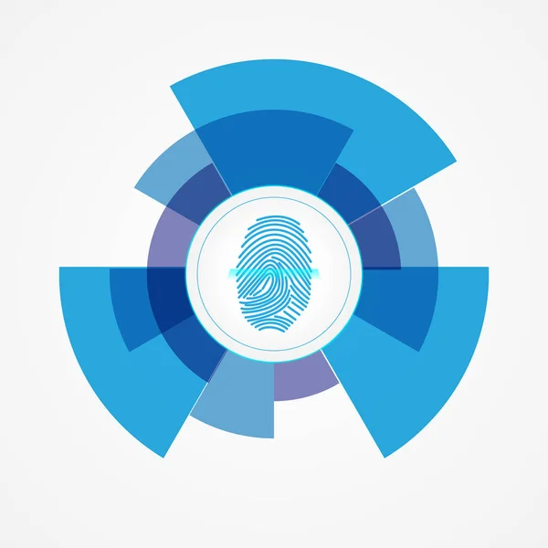 Футуристическая Технология Технология Сканирования Отпечатков Пальцев Круглая Кнопка Идентификации Человека — стоковый вектор
