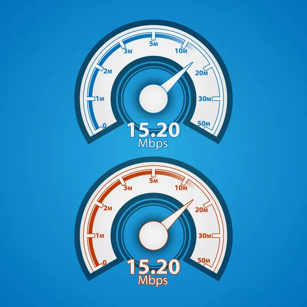 Set Color Internet Connection Speed Indicators Arrow Indicator Network Level — Stock Vector