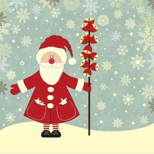 Biglietto d'auguri con Babbo Natale. Illustrazione di Natale . — Vettoriale Stock