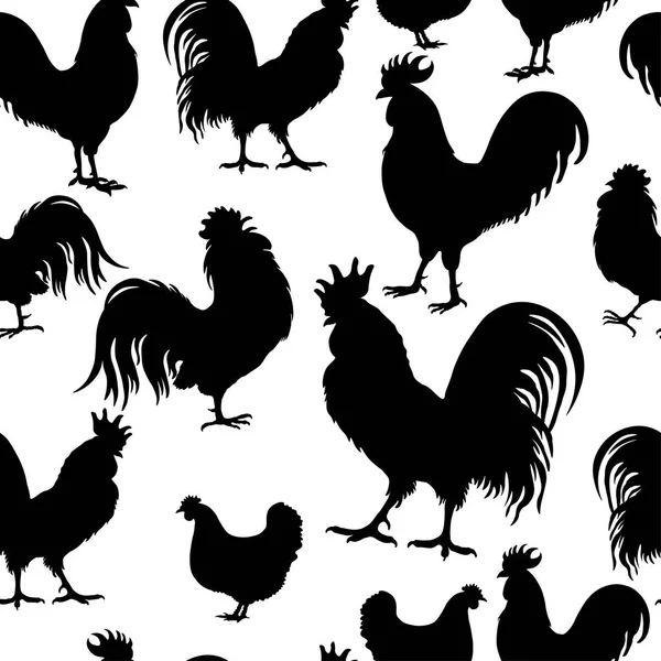 Seamless pattern with cock — Stock Vector